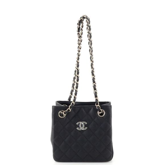 Chanel Handbags - Chanel CC Square Bucket Tote Quilted Caviar Mini Black